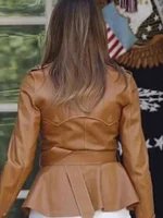 Melania Trump Brown Leather Jacket