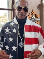 Winter Olympics 2026 Snoop Dogg USA Flag Leather Jacket