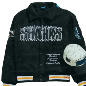 NHL San Jose Sharks Black Varsity Jacket