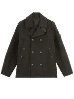 NYC David Harbour Green Wool Peacoat