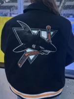 NHL San Jose Sharks Black Varsity Jacket