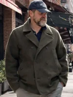 NYC David Harbour Green Wool Peacoat