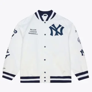 New York Yankees Arctic White Satin Jacket