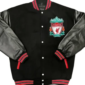 Premier League Team Liverpool FC Black Wool Jacket