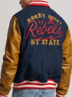 Superdry Blue and Brown Varsity Jacket