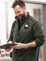 Noah Wyle The Pitt Green Wool Jacket