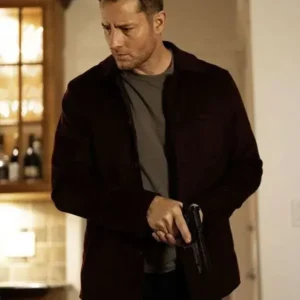 Justin Hartley Tracker Season 3 Maroon Jacket