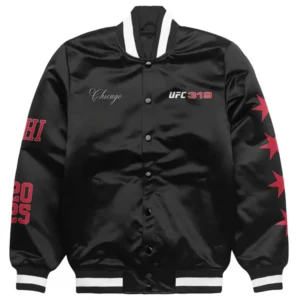 UFC 319 Windy City Chicago Black Varsity Jacket