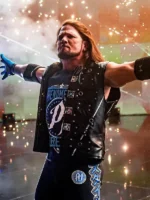 WWE AJ Styles Black Hooded Leather Vest