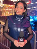 WWE Elimination Chamber Andrea Bazarte Blue Leather Vest