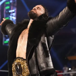 WWE Seth Rollins Black Fur Leather Jacket