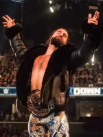 WWE Seth Rollins Black Fur Leather Jacket