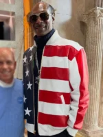 Winter Olympics 2026 Snoop Dogg USA Flag Leather Jacket