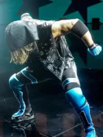 WWE AJ Styles Black Hooded Leather Vest